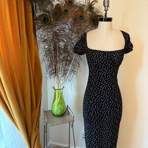 Off shoulder pola dot dress